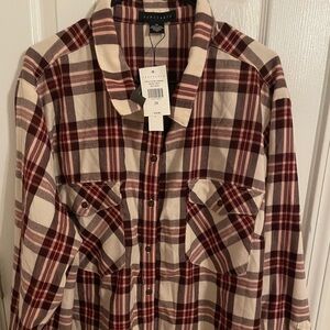 NWT Sanctuary Boyfriend For Life button down flannel shirt 3X